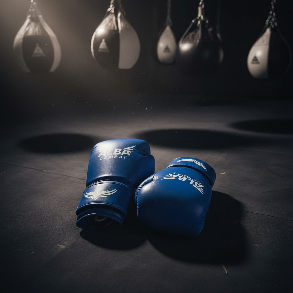 Blue Alba Combat Gloves - Flat Lay
