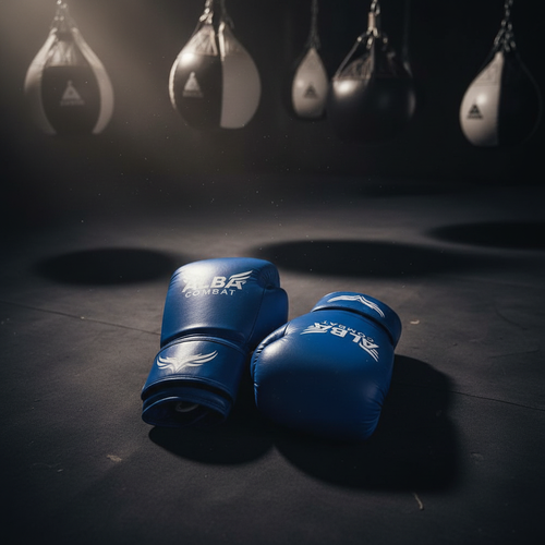 Blue Alba Combat Gloves - Flat Lay